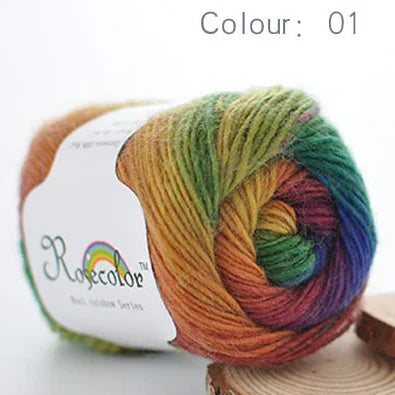 Fil 100% laine arc-en-ciel 50gr