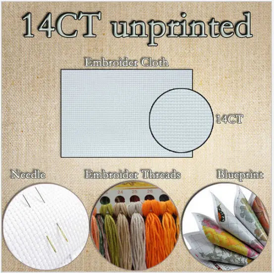 Kit de broderie en point de croix non imprimé lapin mignon 18CT 16CT 14CT