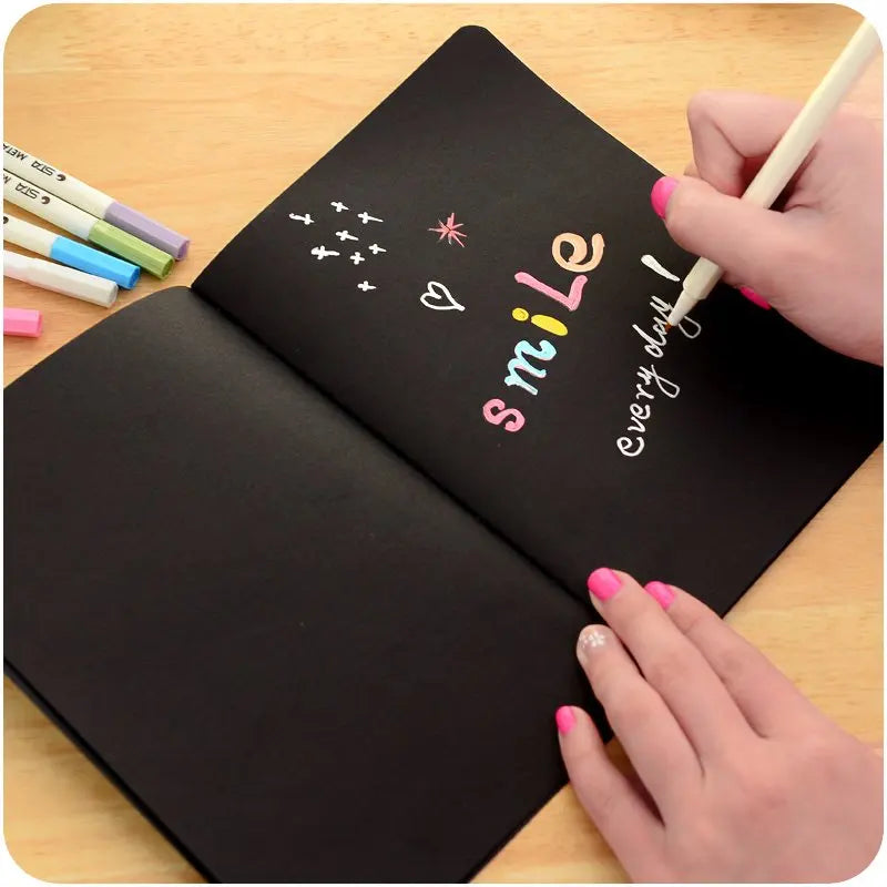 Cuaderno de dibujo en hojas negras tamaño 16/32/56K