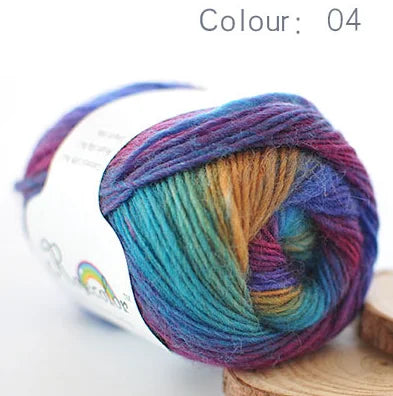Fil 100% laine arc-en-ciel 50gr