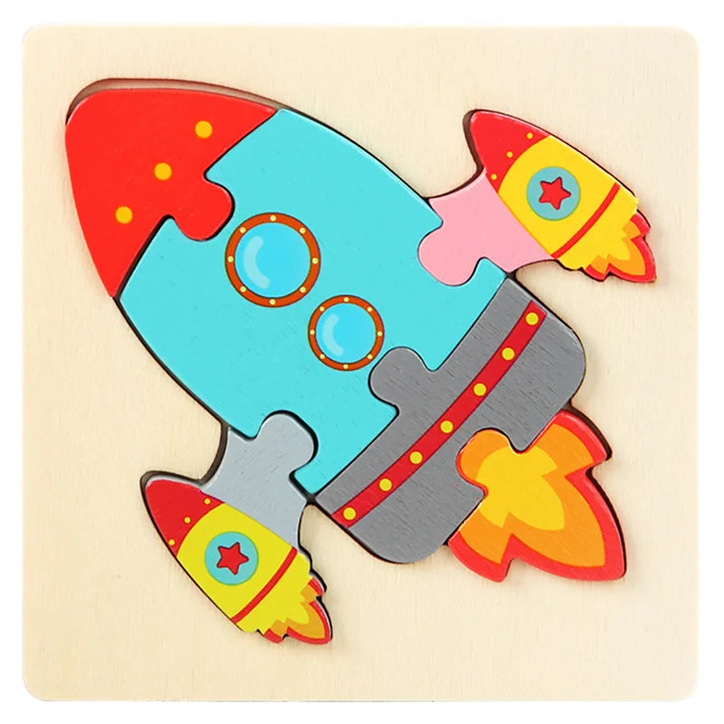 Puzzles en bois pour enfants jeu cognitif 3D plusieurs styles
