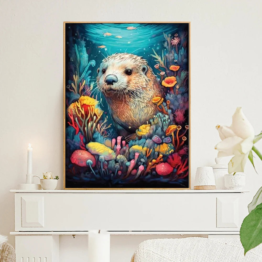 Diamond paintings underwater world, turtle, jellyfish, octopus, starfish