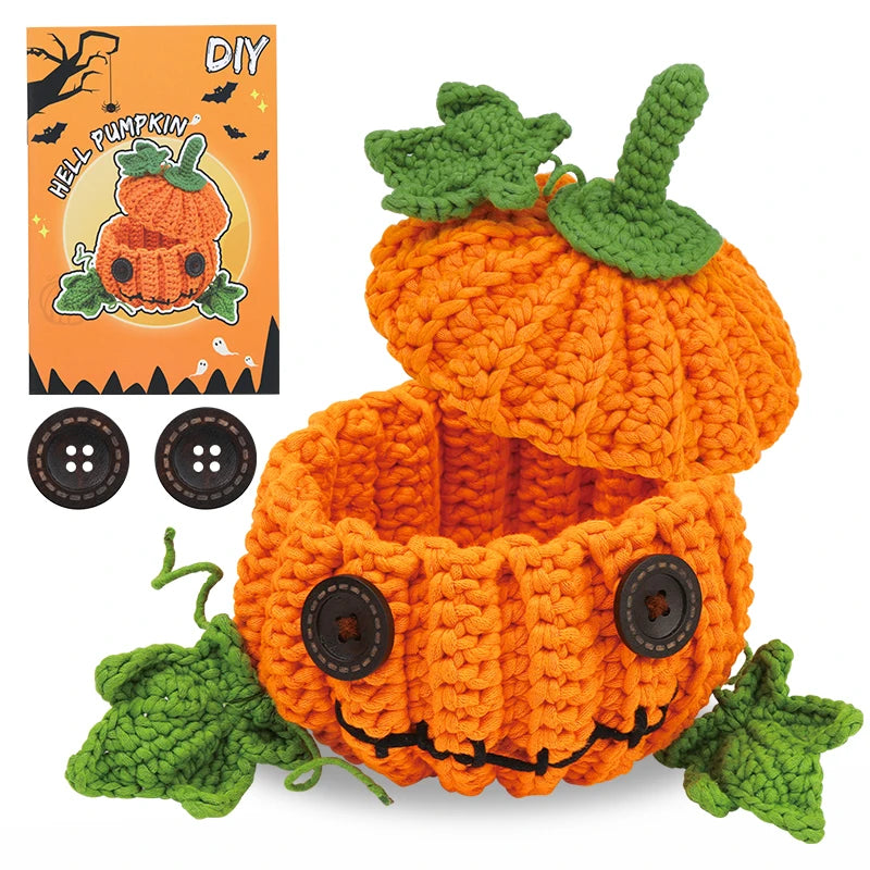 Kits de crochet Halloween citrouille ou chat ou fleur