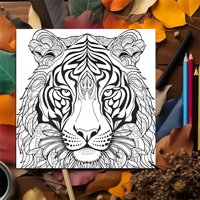 Animal Mandala Adult Coloring Book