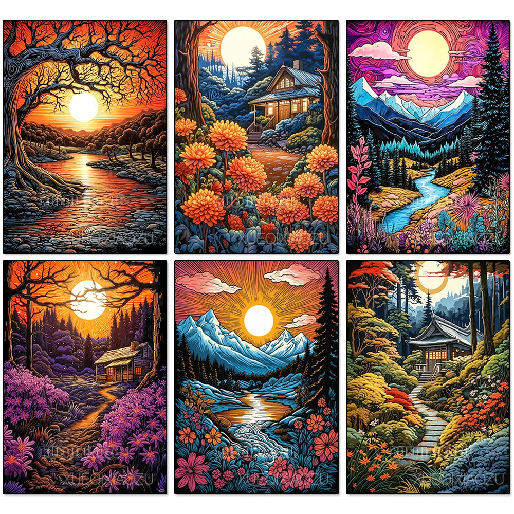 Diamond Paintings Nature Landscape Sunset