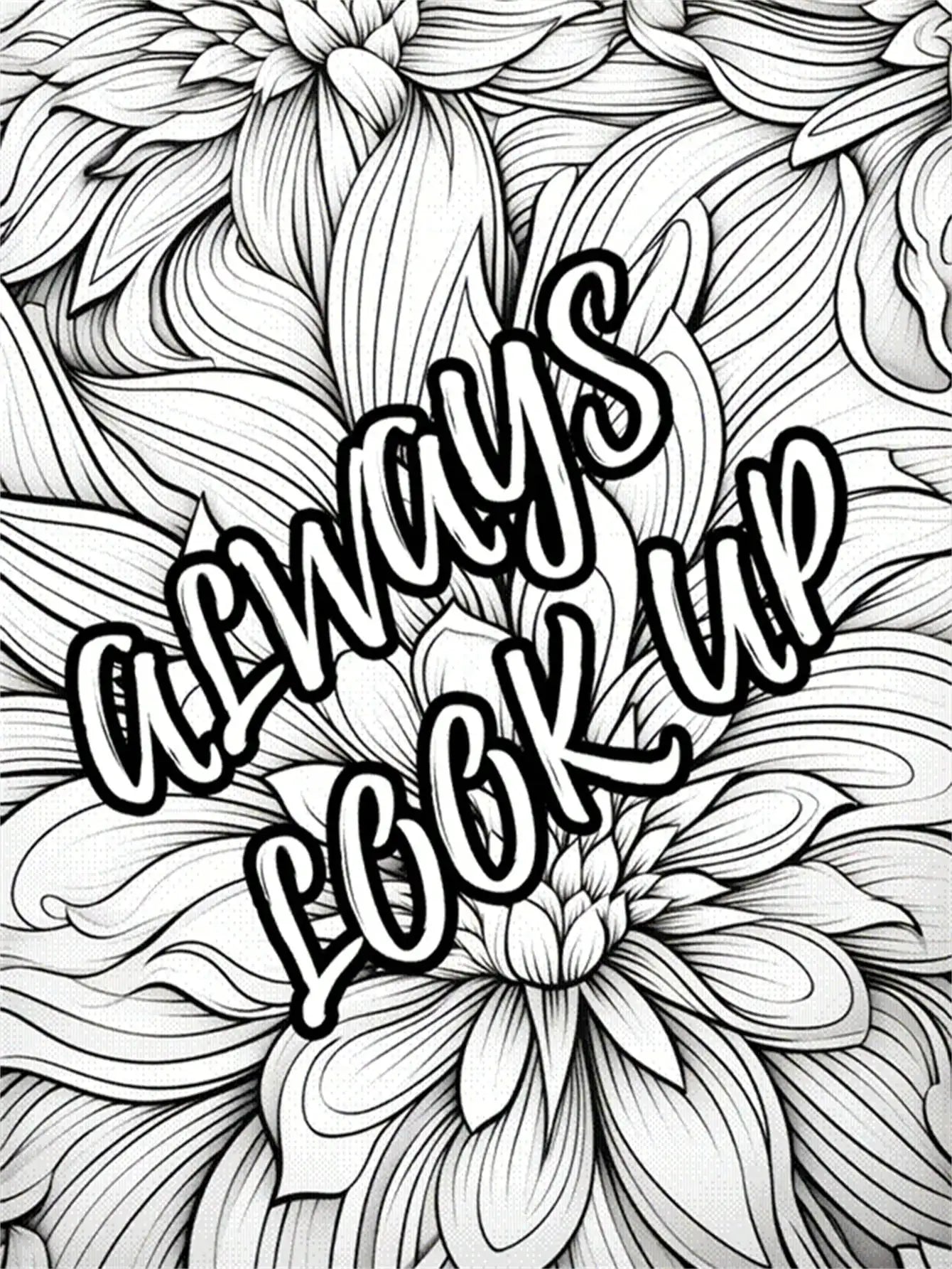 22 Pages Anti-Stress Coloring Book with Motivational Phrase