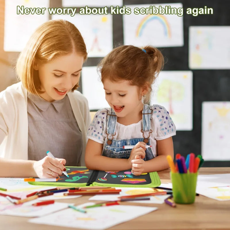 Cahier à dessin réutilisable effaçable avec stylos magiques pour enfants
