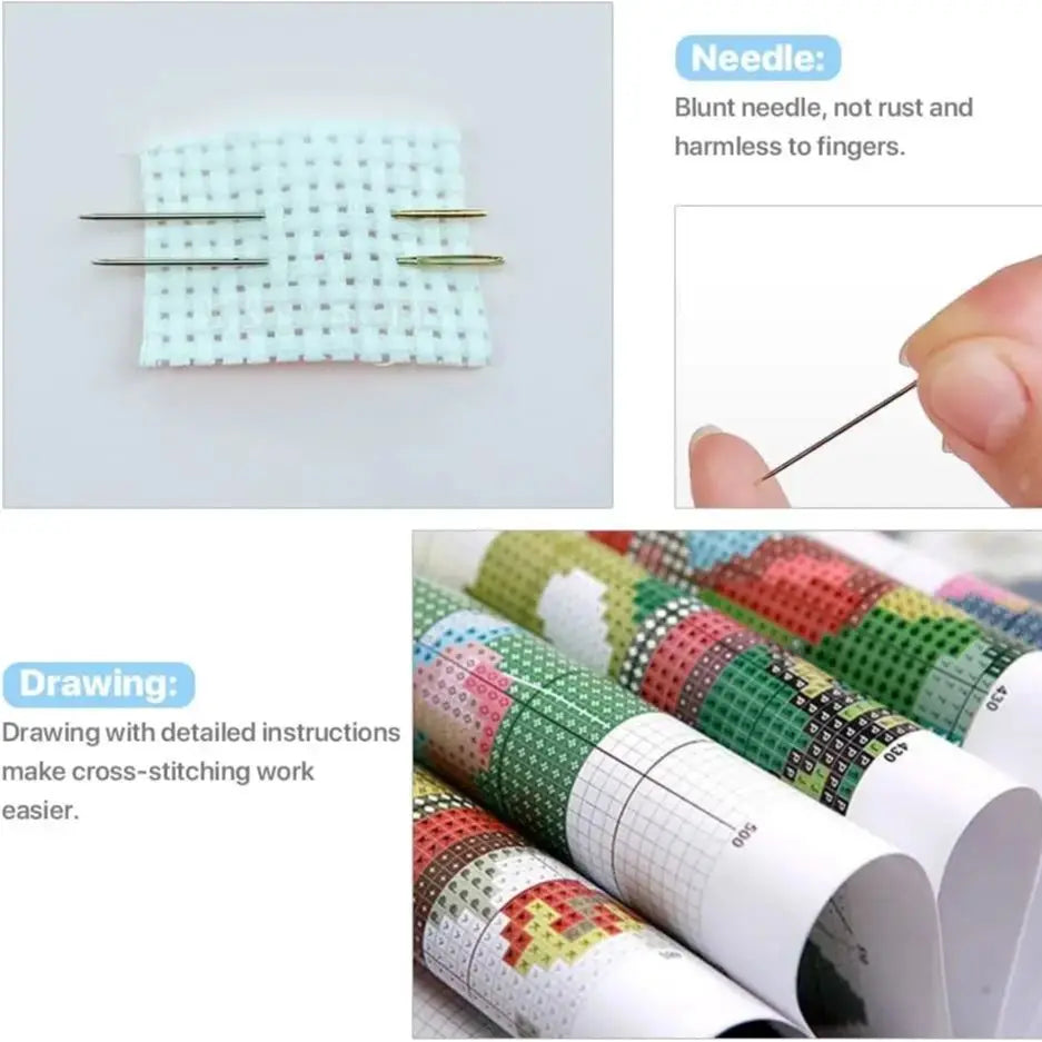 Beaux kits de points de croix comptés de qualité Jeune fille et ses loisirs 14CT 16CT 18CT toile vierge