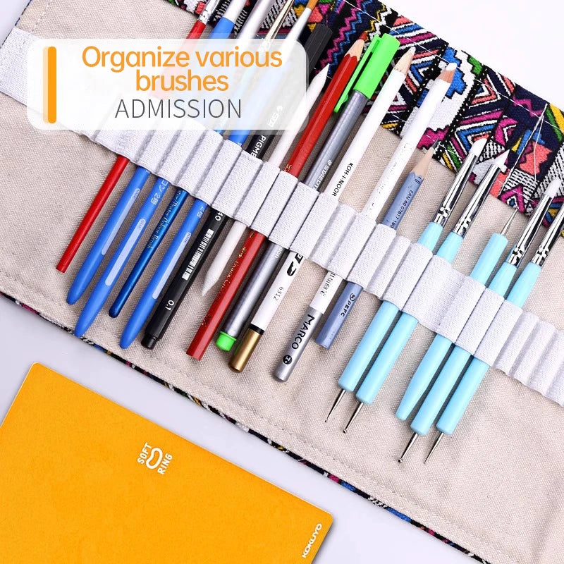 Trousseau enroulable pour crayons, stylos, feutre 36/48/72