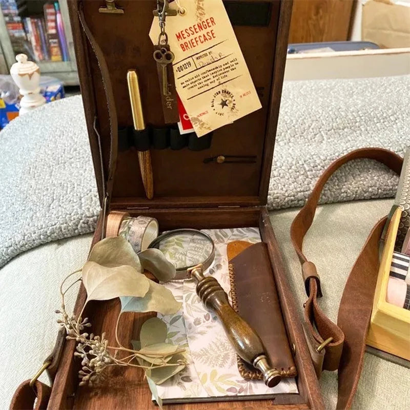 Sac à bandoulière en bois pour artiste rangement matériel mini chevalet