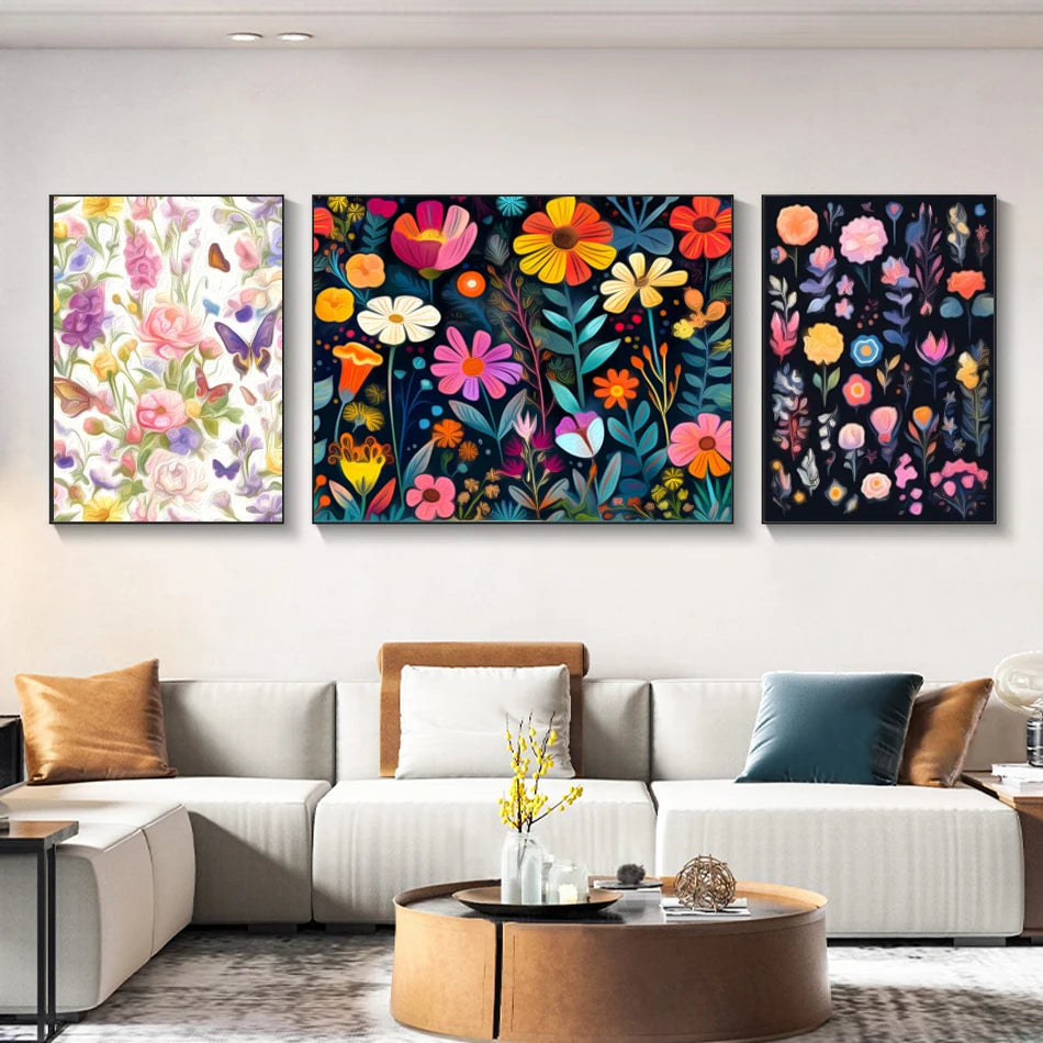 Peintures par numéros fleurs colorées