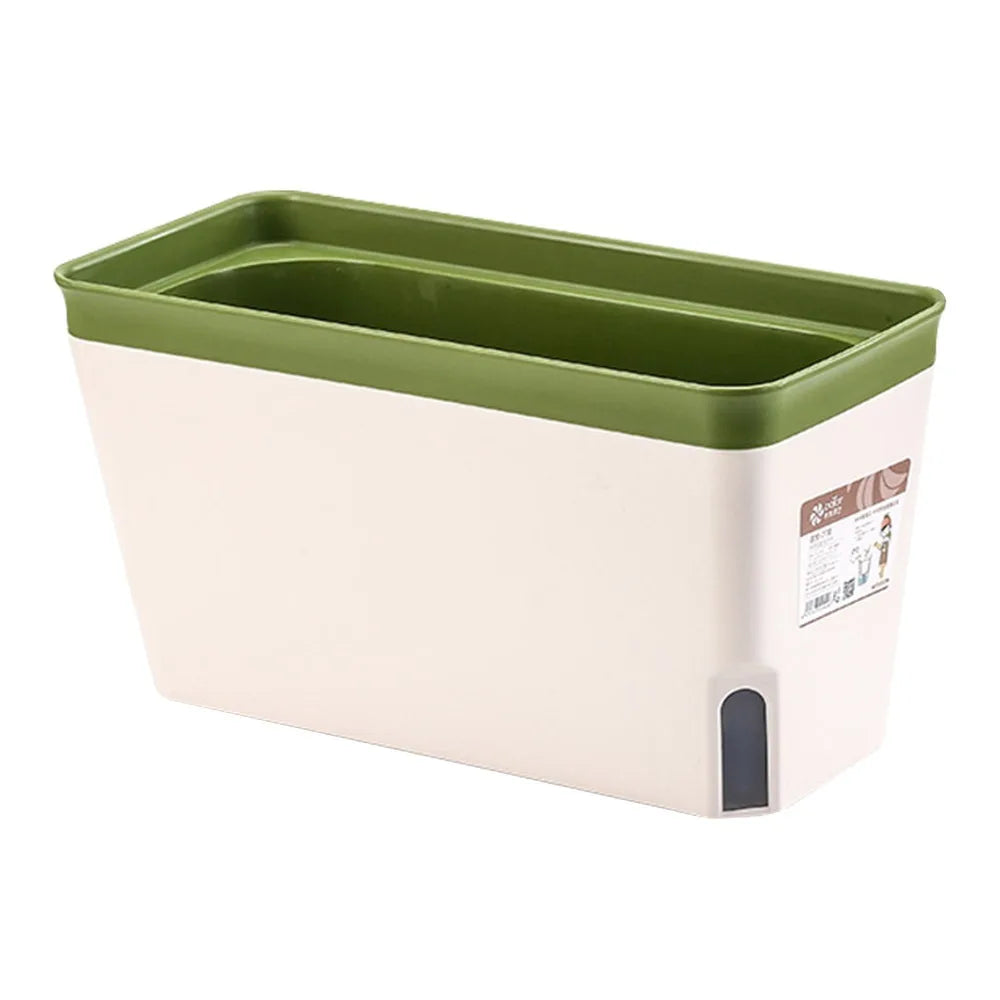 Pot de fleur rectangulaire à double couche, jardinière intérieure, auto-arrosante, jardinière hydroponique, moderne