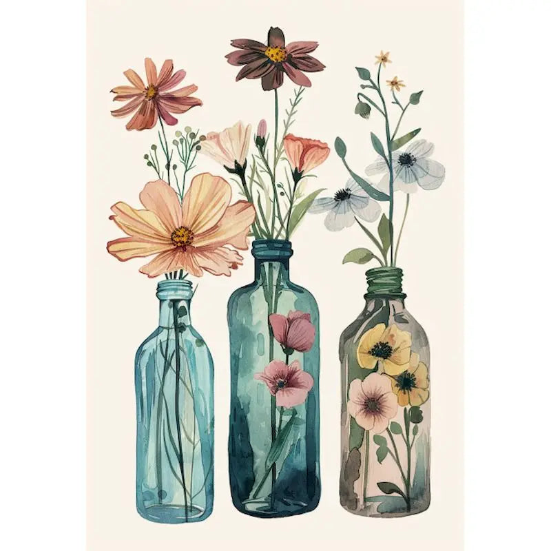 Paint by numbers for adults flower vases