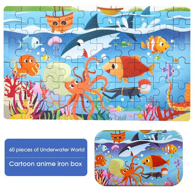 60PCS Wooden Puzzles for Kids