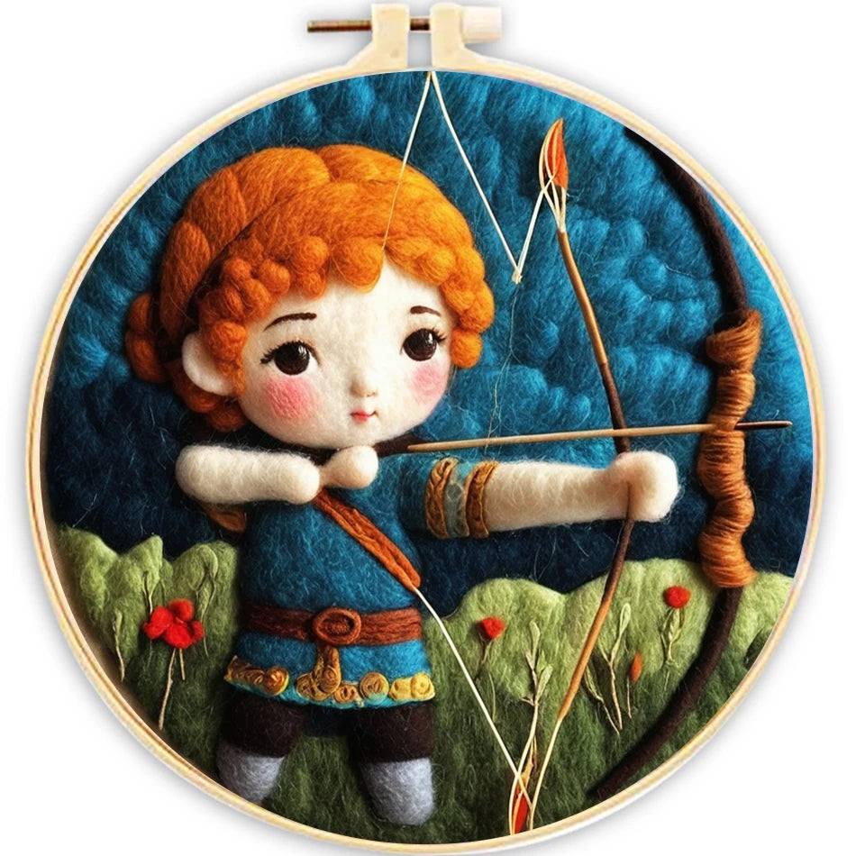 Kits de démarrage peinture en feutrage à l'aiguille petite fille