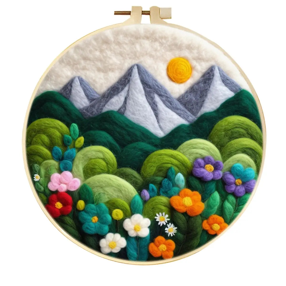 DIY Kits de feutrage en laine facile à utiliser Montagnes paysages ciel