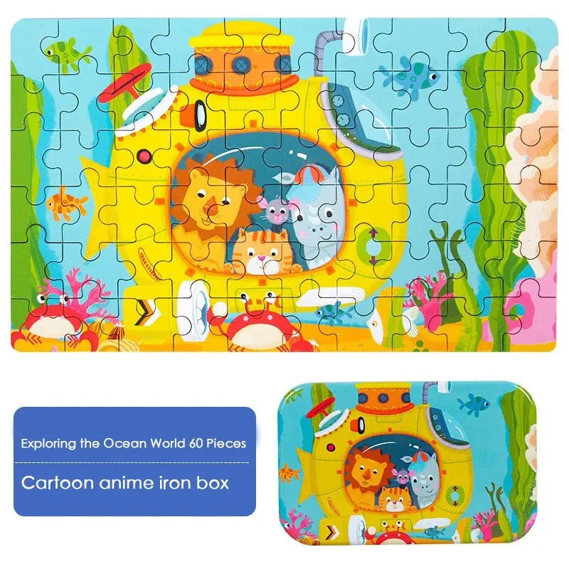 60PCS Wooden Puzzles for Kids