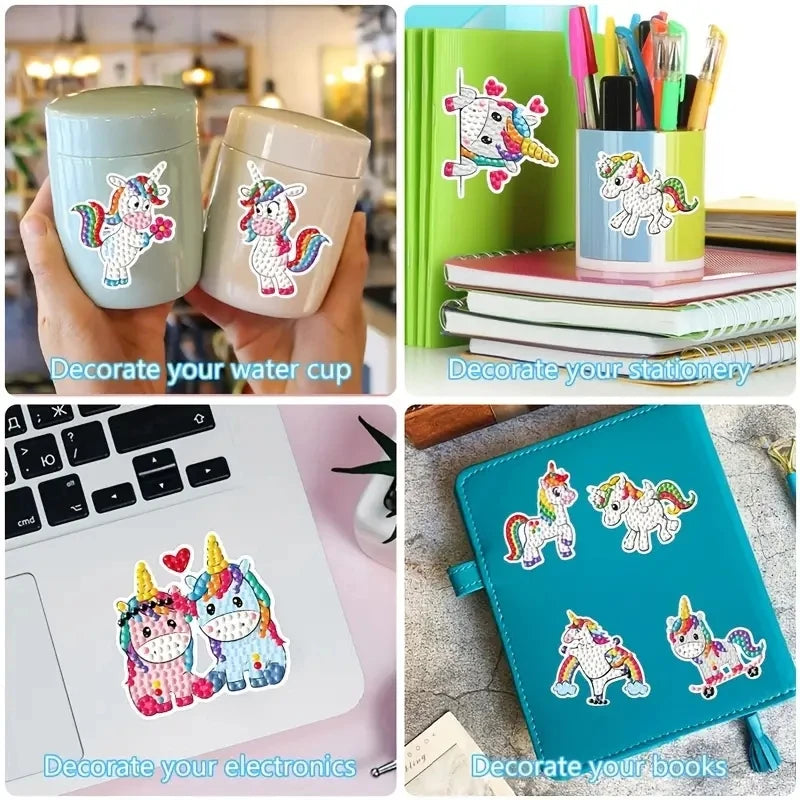 Peintures à diamants pour enfant Autocollants Licorne 6-12 ans