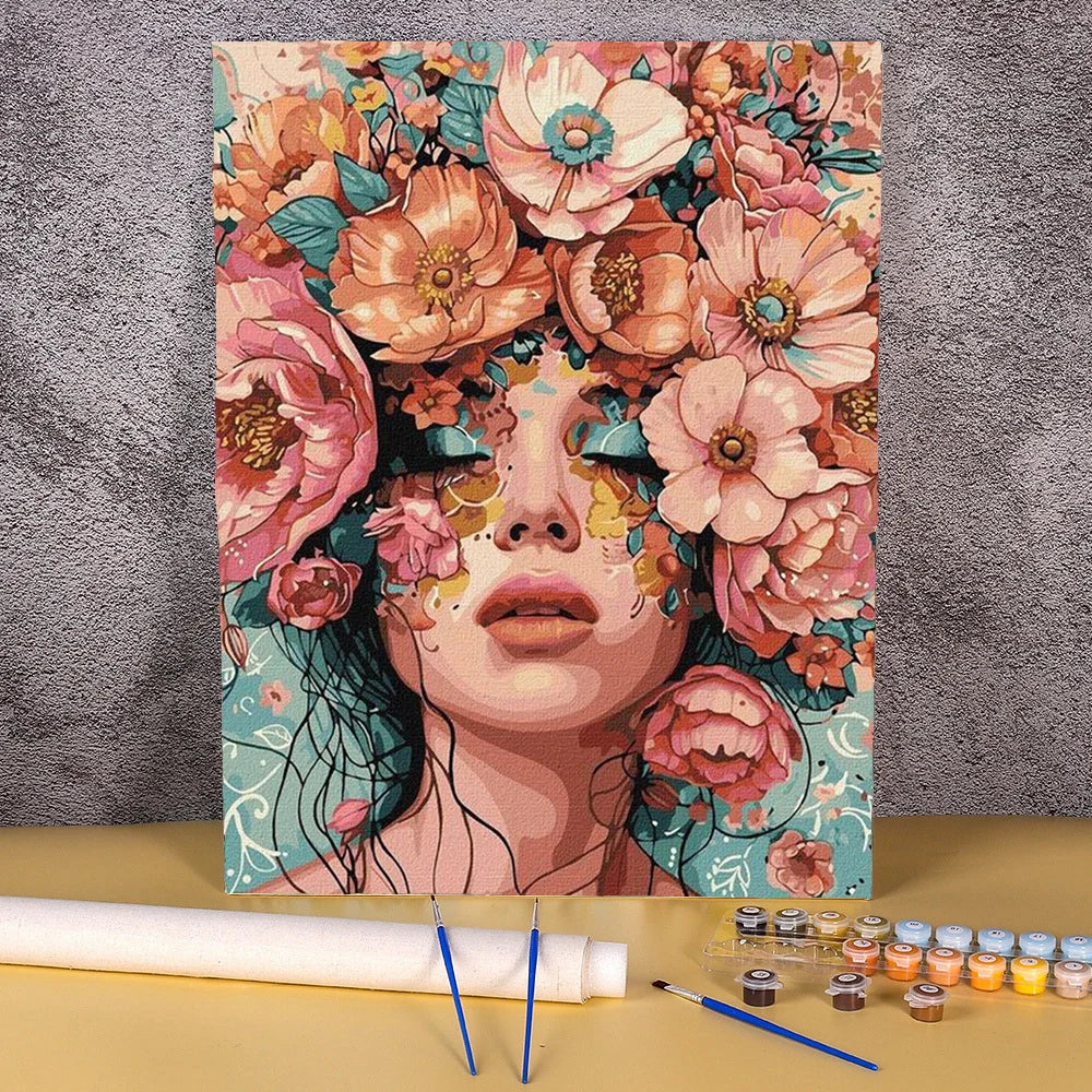 Peintures par numéros Femmes en fleurs