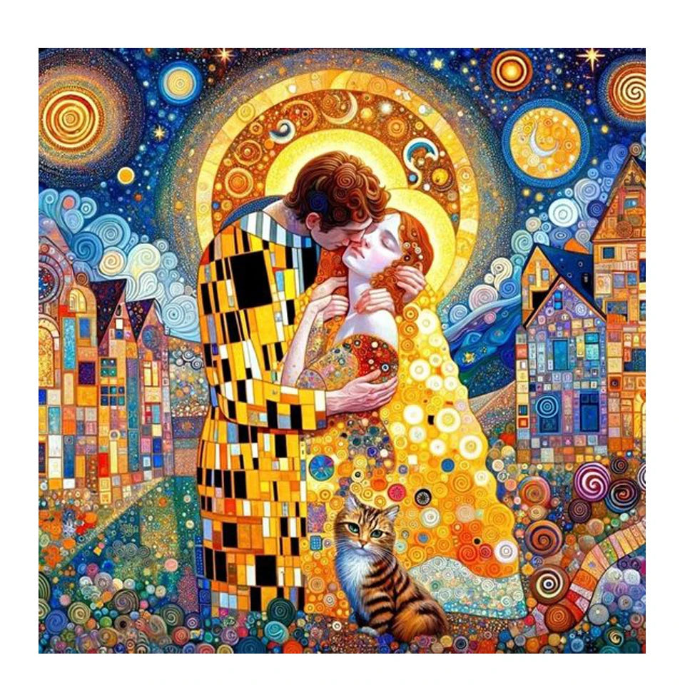 Peintures à diamants inspiration Klimt Le baiser et autres