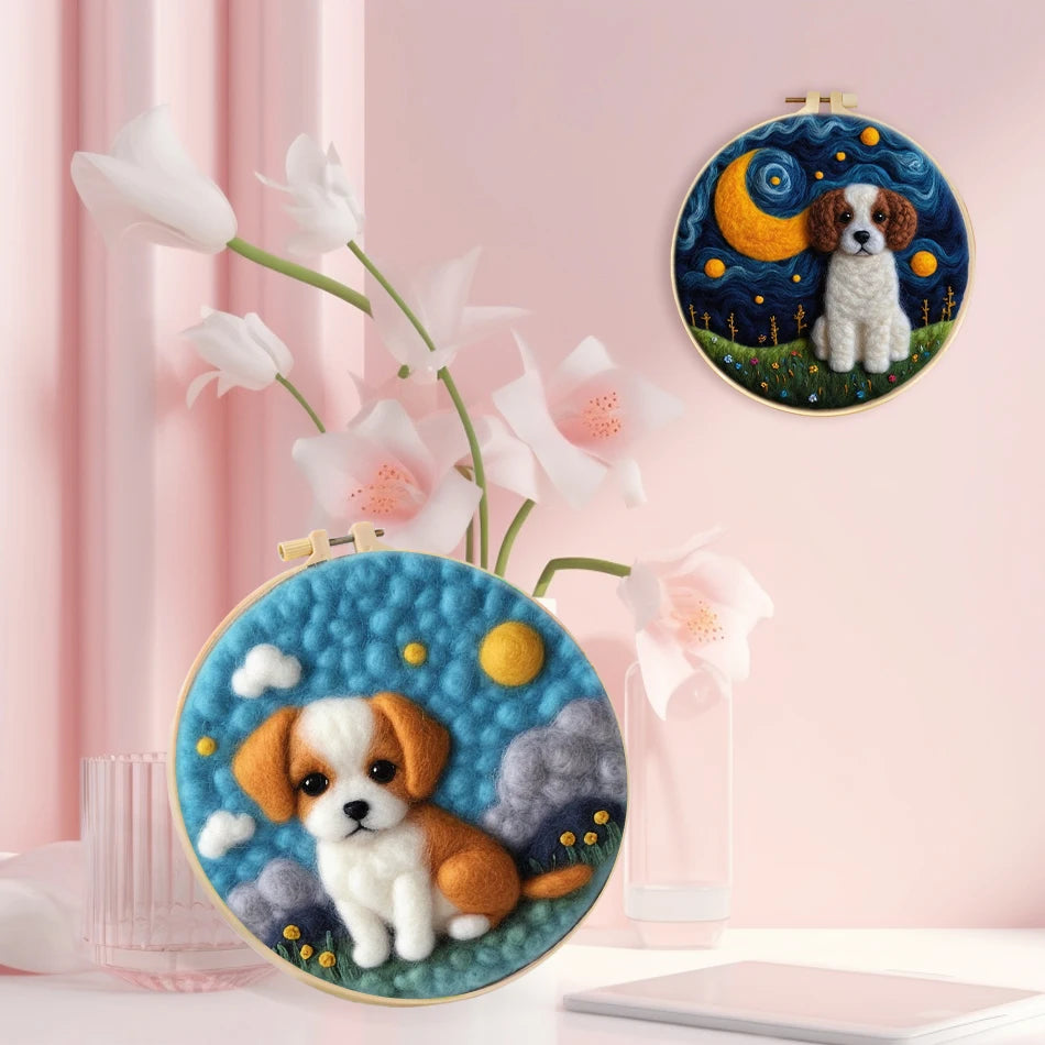 Kits de Peinture en Feutre de Laine chien