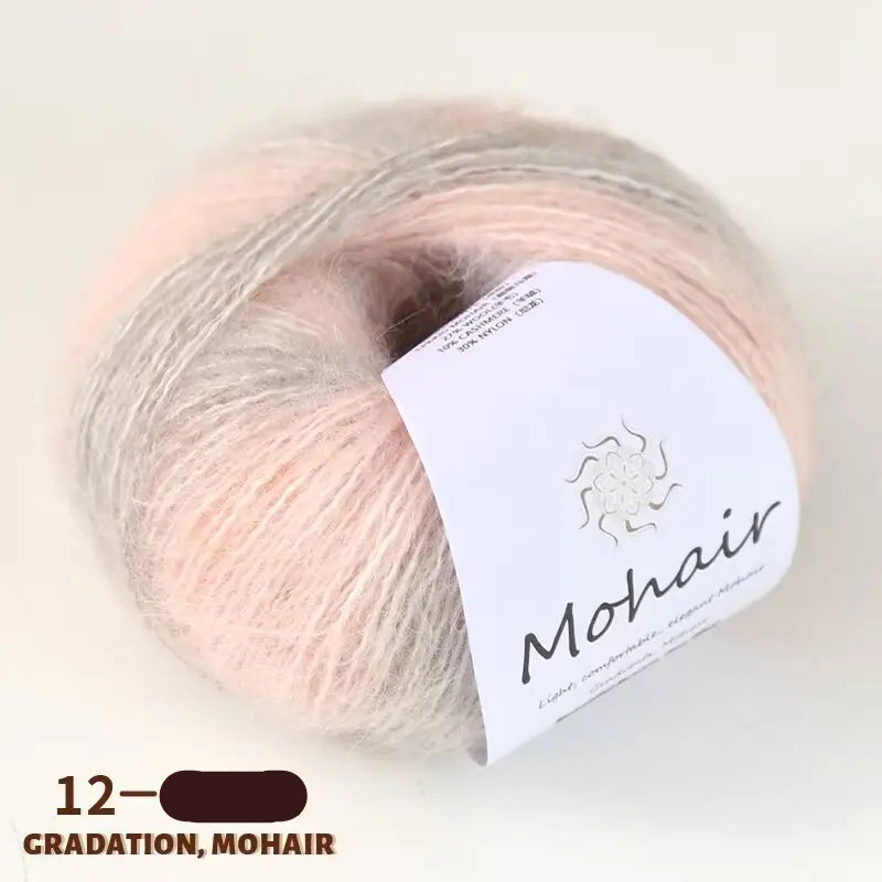 Pelote de laine douce Mohair de 25gr Dégradée