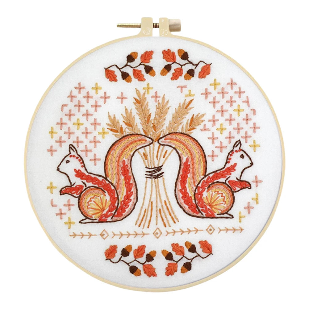 Kits de broderie pour débutants animaux renard girafe oiseau papillon