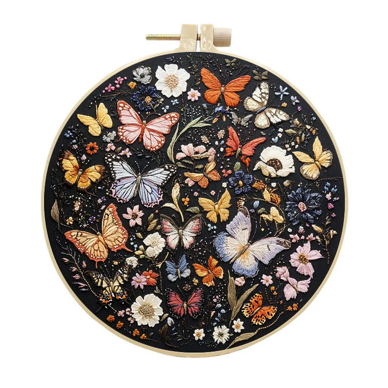 Embroidery Kits for Beginners, Flower and Butterfly Embroidery Starter Kits