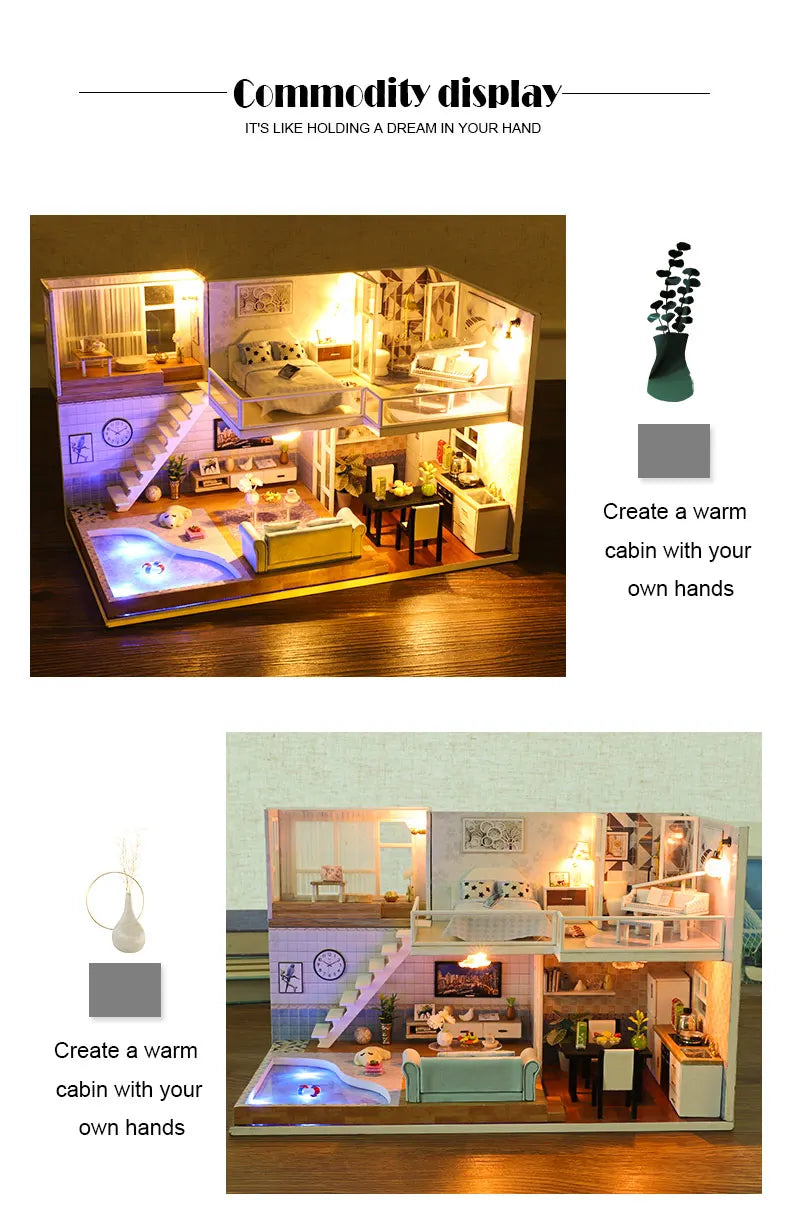DIY Maquettes en bois à assembler - maison de poupée _ Plusieurs modèles disponibles