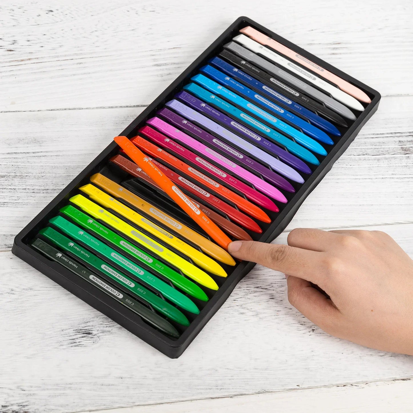 Crayon de cire Deli 12/24 Couleurs lavable Non toxique pour enfant