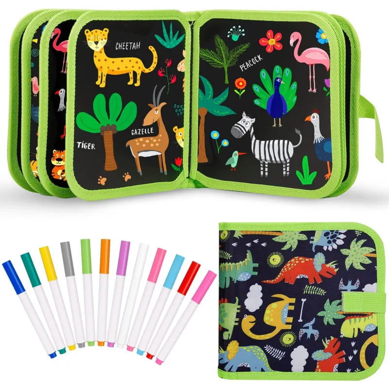 Cahier à dessin réutilisable effaçable avec stylos magiques pour enfants