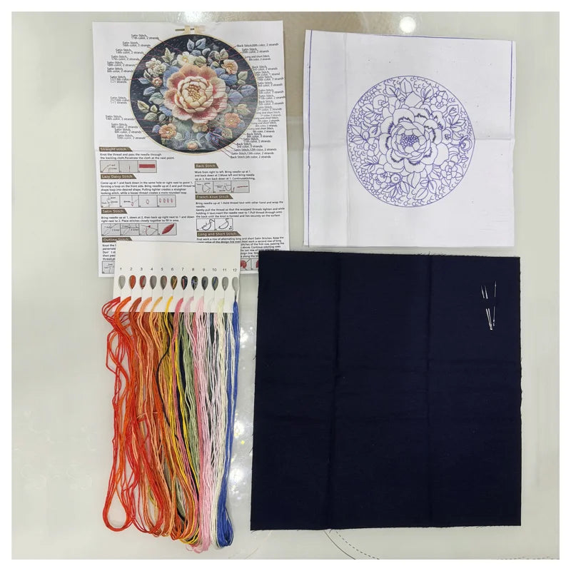 Embroidery Kits for Beginners, Flower and Butterfly Embroidery Starter Kits