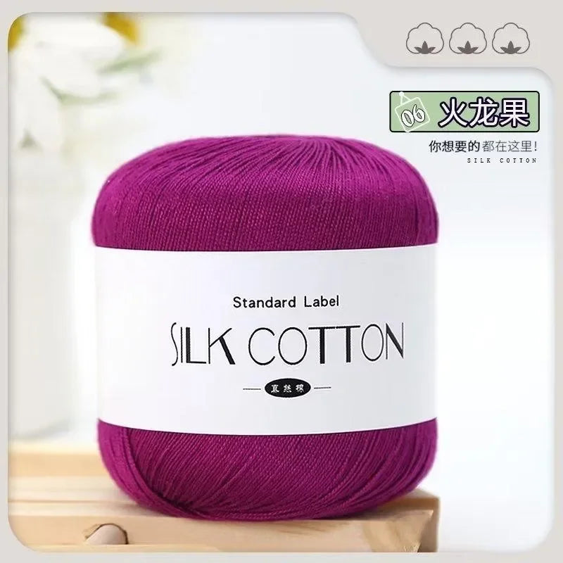 Pelote de fil pour crochet 50g dentelle de soie