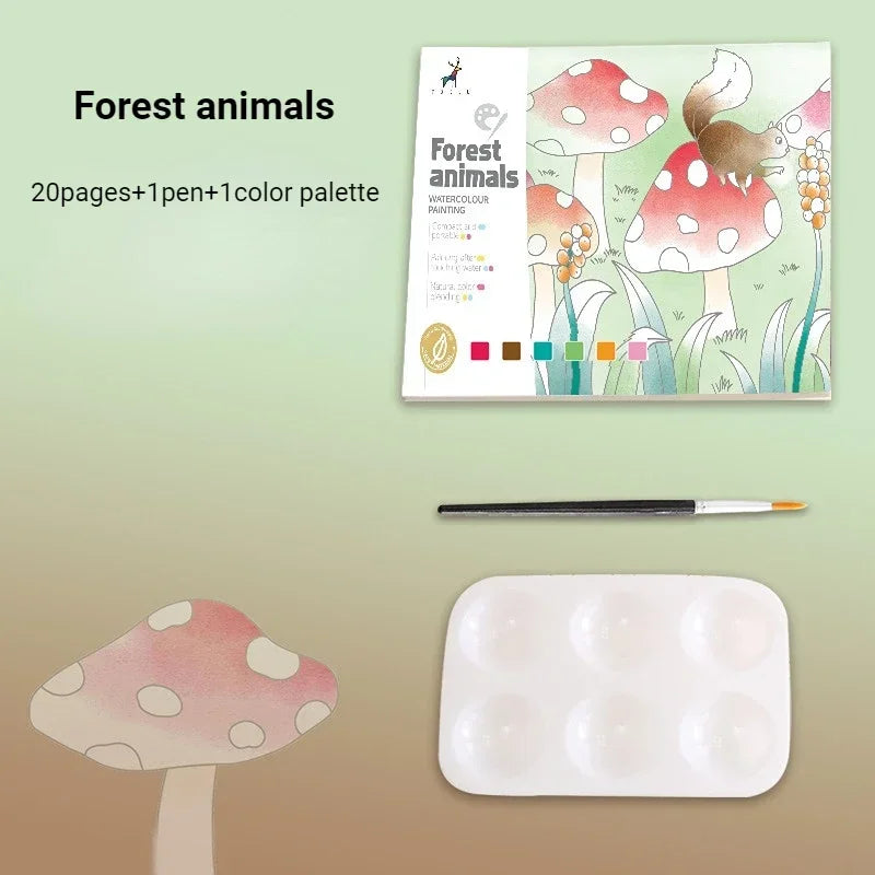 Livres de coloriage à la peinture à l'eau pour enfant 20 feuilles