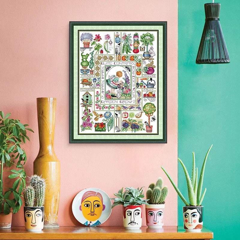 Joy sunday Kit de point de croix Le jardin de Mary pré-imprimée ou toile vierge, tissu estampé Aida , 16CT, 14CT, 11CT