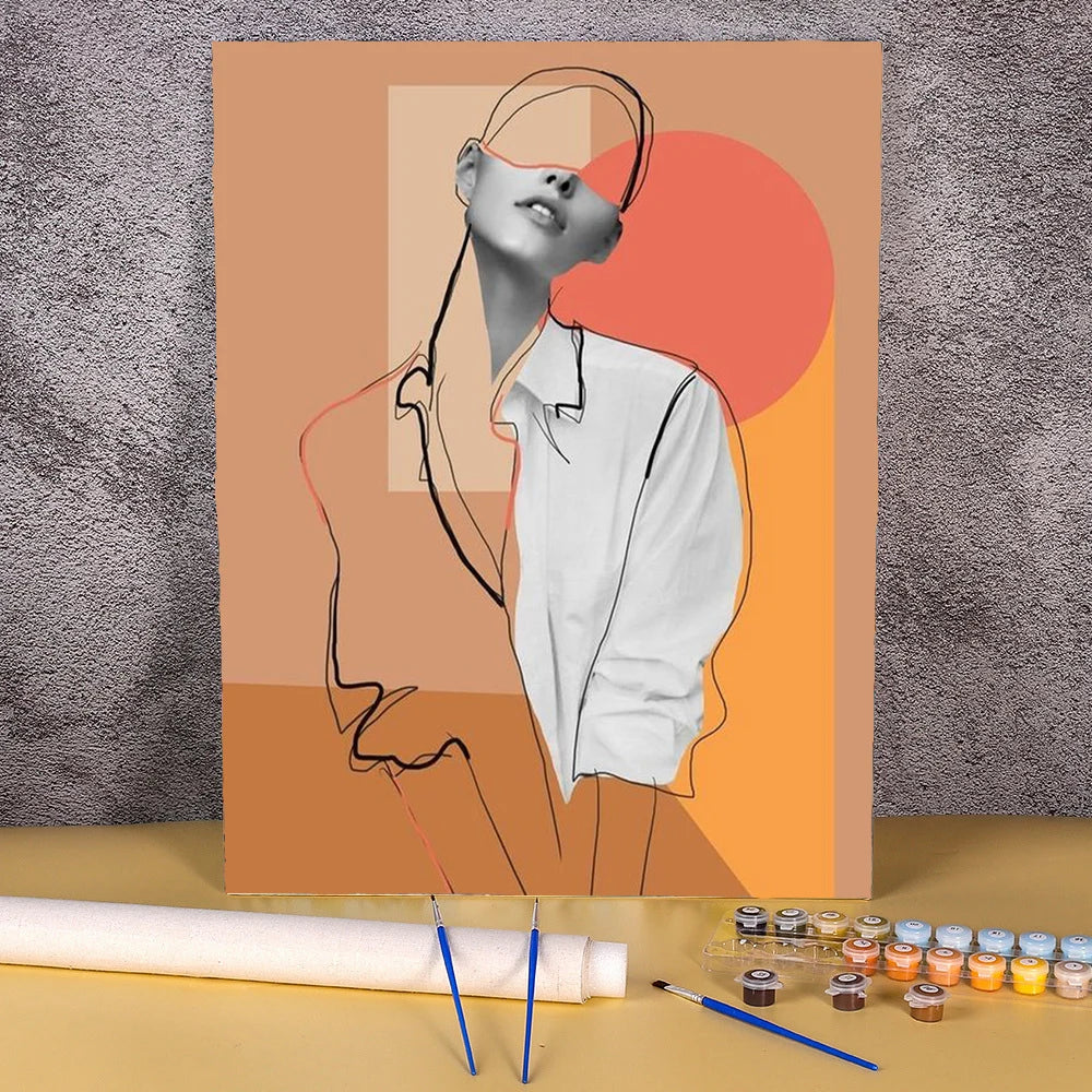 Peintures par numéros femme art abstrait