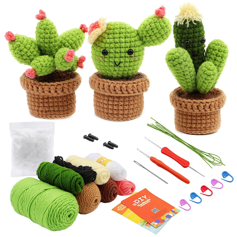 Kit de crochet pour débutant 3 ou 6 modèles Plantes