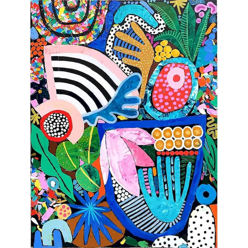 Painting by numbers abstract canvas multicolor