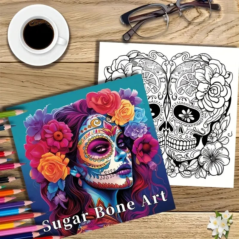 Livre de coloriage artistique Sugar bone Art