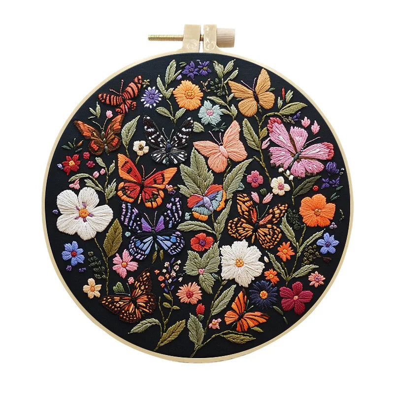 Embroidery Kits for Beginners, Flower and Butterfly Embroidery Starter Kits