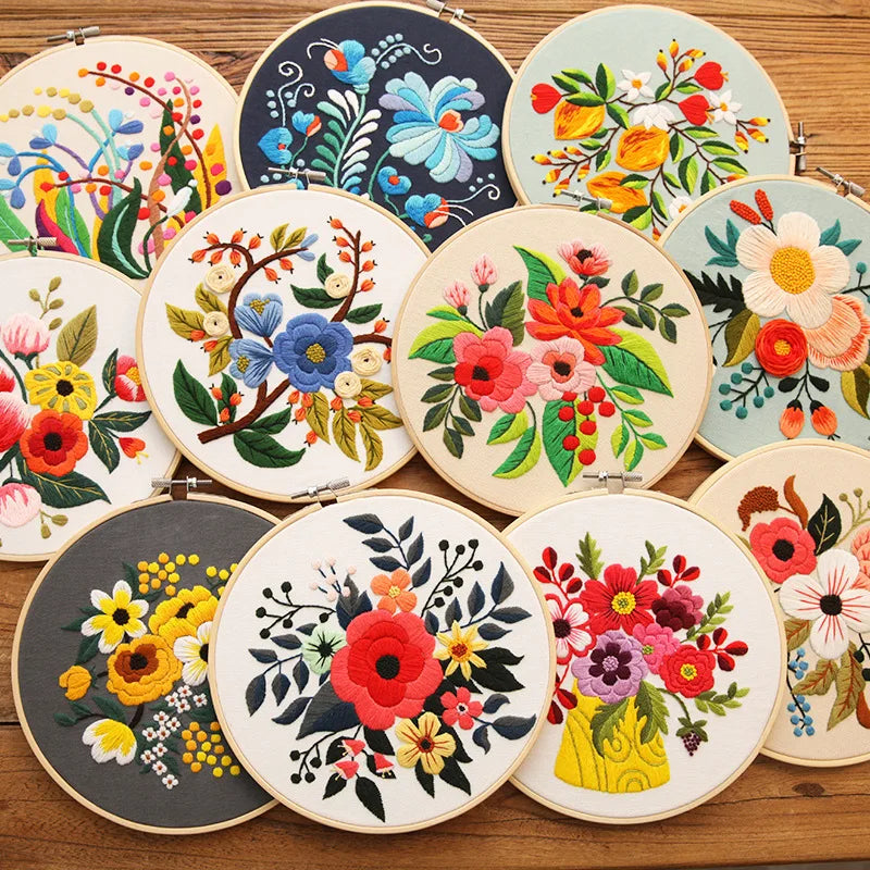 Kits de broderie à la main kit de point de croix Fleurs