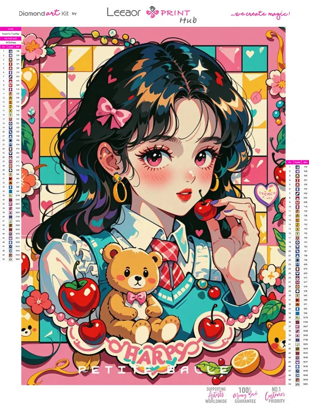 Peintures à diamants Fille Manga