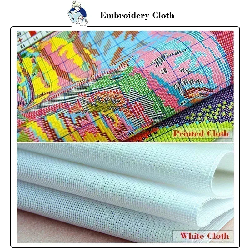 Kit de points de croix Joy Sunday, rues d'automne tissu compté imprimé ou vierge 16CT 14CT 11CT