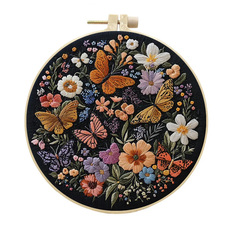Embroidery Kits for Beginners, Flower and Butterfly Embroidery Starter Kits