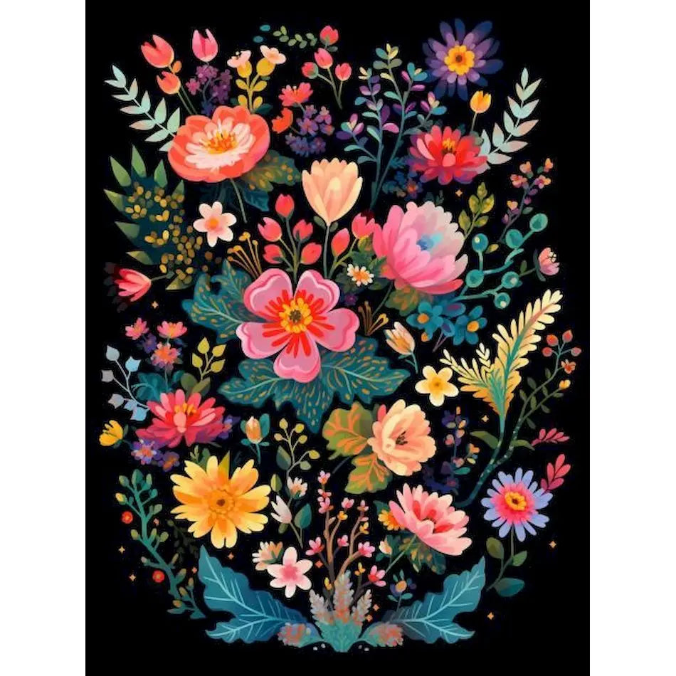 Peintures par numéros fleurs colorées