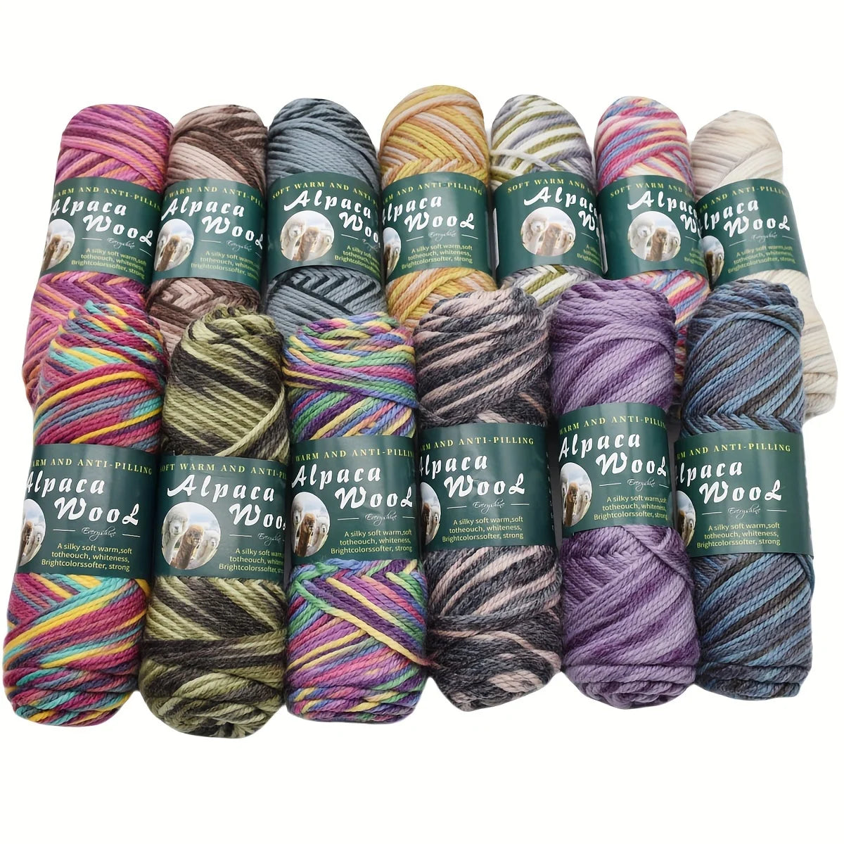 5 ovillos de lana de alpaca suave 100grx5