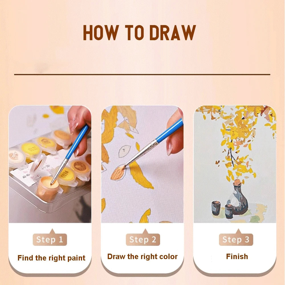 Peinture par numéros pour adultes, scène de rue de noël