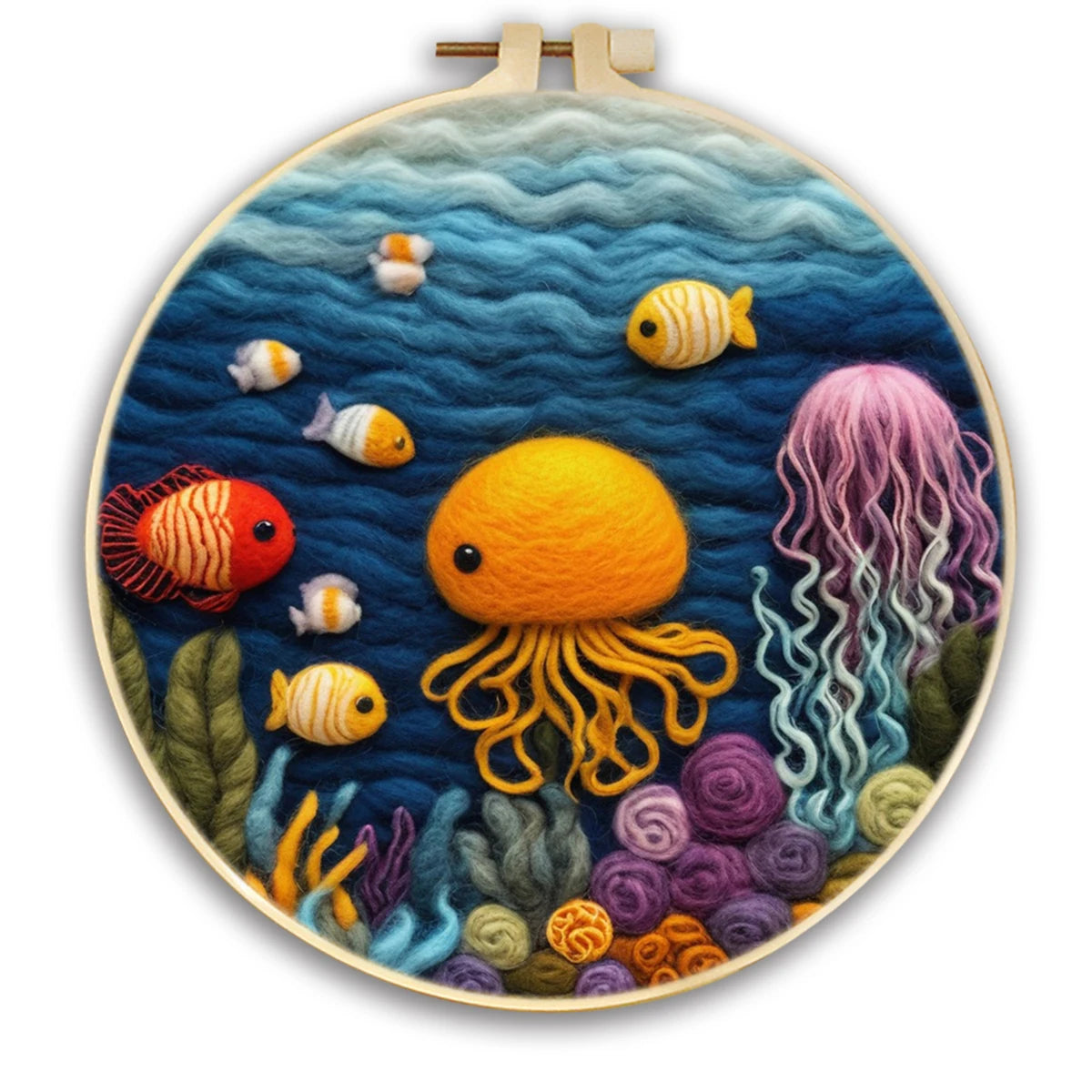 Kits de feutrage peinture avec cadre de broderie 20x20 cm animal