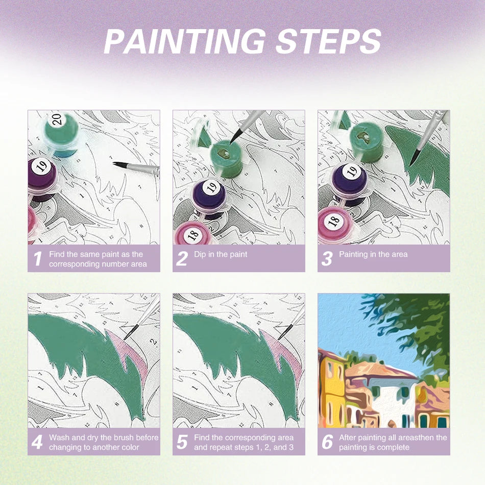 Peintures par numéros fleurs colorées