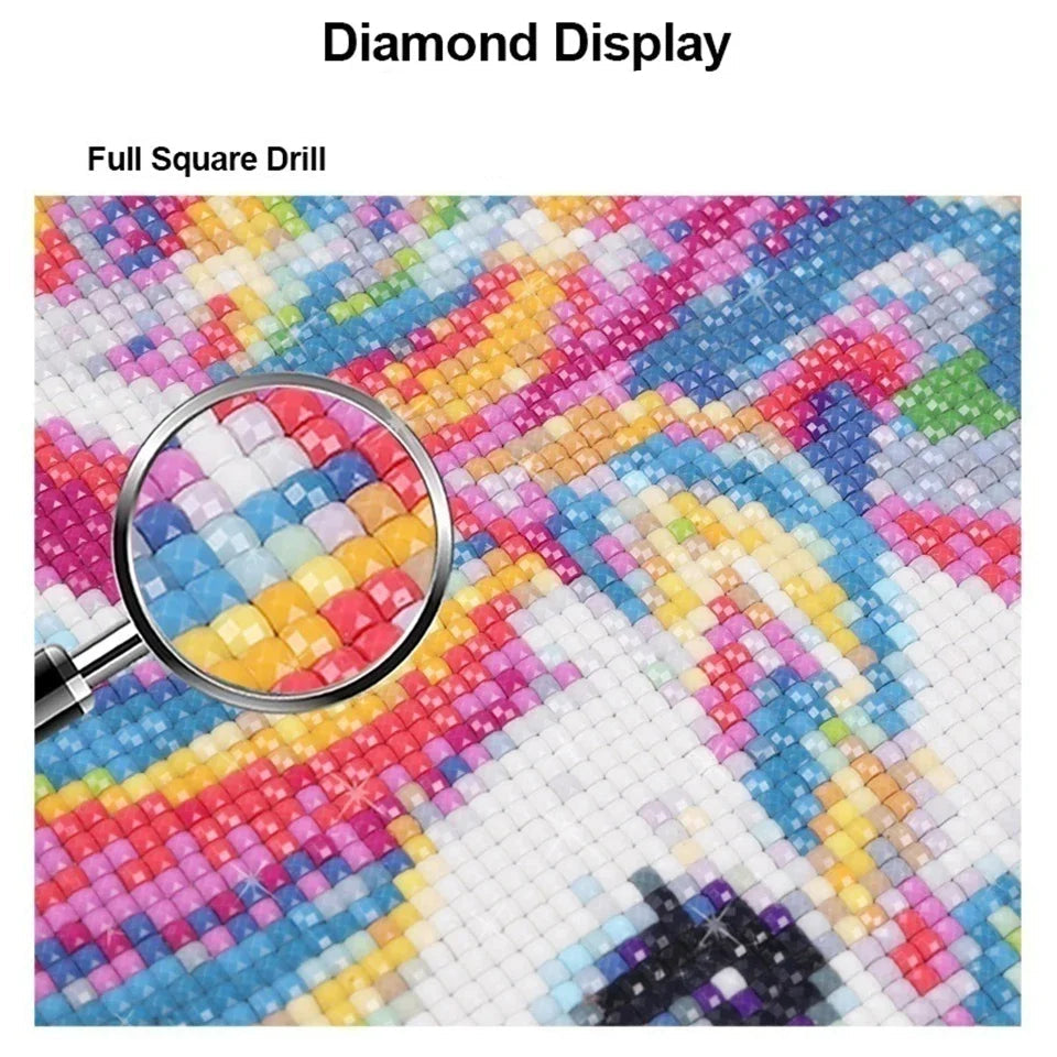 Peinture à diamants 5D Diy Mosaïque Fille avec Perroquet Parrot